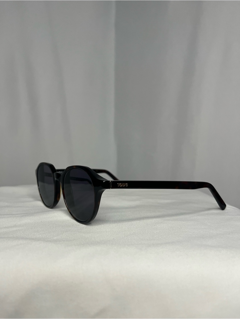TOD’S Tortoiseshell Round Sunglasses with Dark Lenses